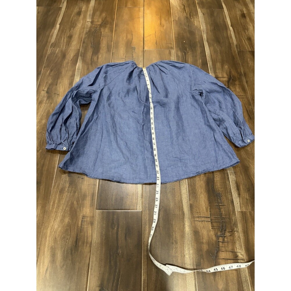 Ann Mashburn Women Grey Linen Blouse Size Small - Picture 7 of 7